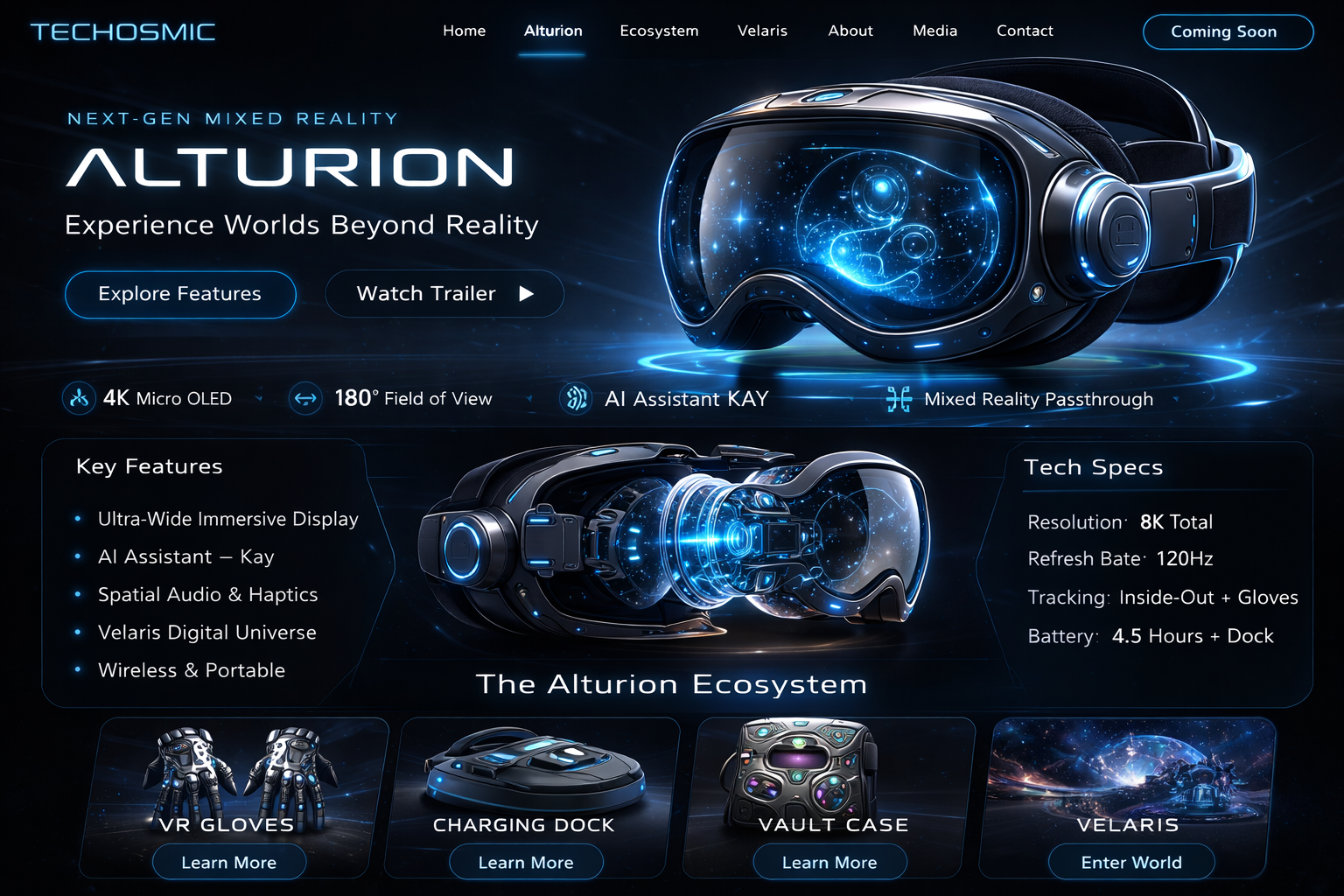 Alturion product page mockup